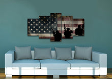 Load image into Gallery viewer, US Army Brotherhood with American Flag Wall Art Canvas Painting Decor