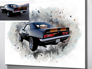 Custom Car Portrait | Father's Day Gift | Portrait from Photo | Car Watercolor | Gift for Car Lovers | Canvas Wall Art | Car Illustration