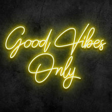 Load image into Gallery viewer, Good Vibes Only Neon Sign | Custom Neon Sign | Neon Sign | Handmade Neon Sign | Neon Wall Art | Led Home Decor | Bar Sign | Night Lights