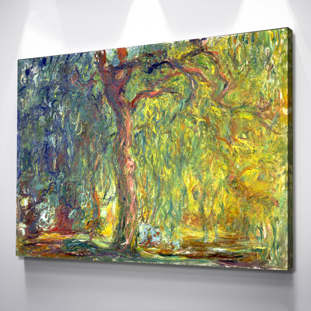 Weeping Willow Painting by Claude Monet Canvas Wall Art Reproduction