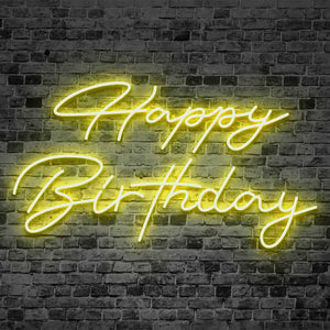 Happy Birthday Neon Sign | Custom Neon Sign | Neon Sign | Handmade Neon Sign | Neon Wall Art | Led Home Decor | Bar Sign | Night Lights