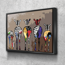Load image into Gallery viewer, Zebra Abstract Colorful - Canvas Wall Art Framed Print - Various Sizes
