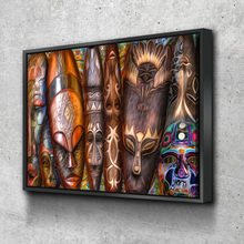 Load image into Gallery viewer, African Wall Art | African Canvas Art | Canvas Wall Art | African Traditional Masks Canvas Art