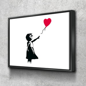 Banksy Prints | Banksy Canvas Art | Banksy Prints for Sale | White BANKSY Balloon Girl There Is Always Hope Reproduction | Canvas Wall Art