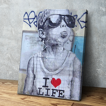 Load image into Gallery viewer, Banksy Prints | Banksy Canvas Art | Banksy Prints for Sale | BANKSY I Love Life Reproduction | Canvas Wall Art