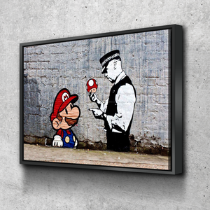 Banksy Prints | Banksy Canvas Art | Banksy Prints for Sale | Mario Reproduction | Canvas Wall Art