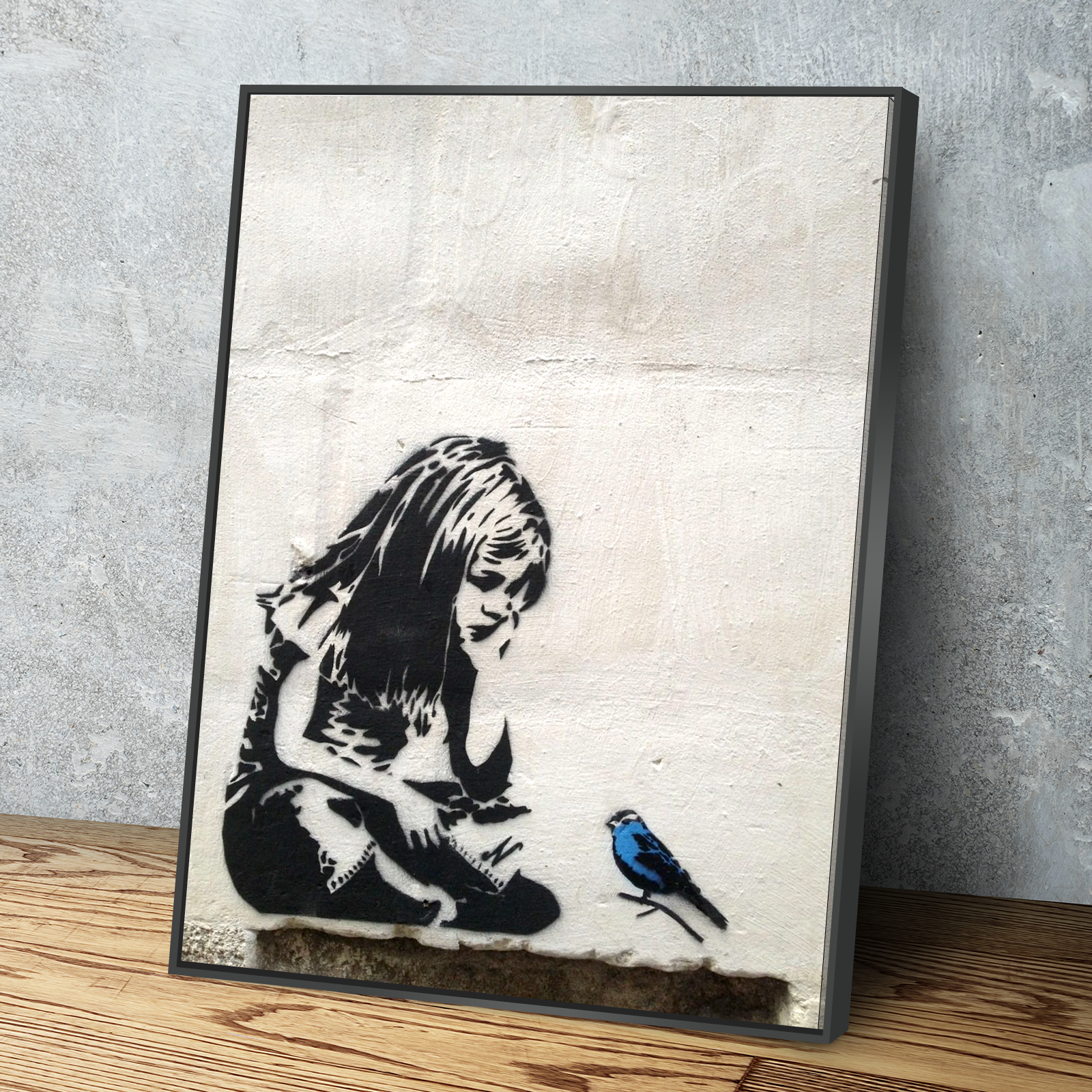 BANKSY Reproduction Girl and Blue Bird  Banksy Print Banksy Poster Ba –  Wall Canvas Mall