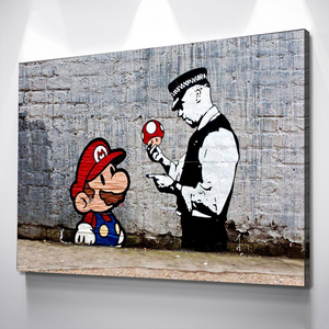 Banksy Prints | Banksy Canvas Art | Banksy Prints for Sale | Mario Reproduction | Canvas Wall Art