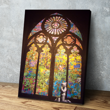 Load image into Gallery viewer, Banksy Prints | Banksy Canvas Art | Banksy Prints for Sale | Graffiti Canvas Art |  Stained Glass Church Cathedral Portrait Reproduction