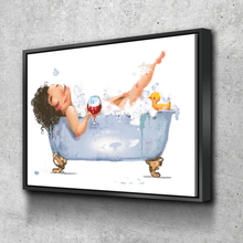 Load image into Gallery viewer, Bath Tub Red Wine Bathroom Wall Art | Bathroom Wall Decor | Bathroom Canvas Art Prints | Canvas Wall Art