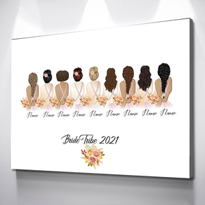 Bride Tribe Personalized Wedding Gifts | Bridesmaid Gifts | Personalized Wedding Wall Art