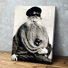 Load image into Gallery viewer, Louis Coulon and His 11-Foot Beard As a Nest for His Cats Vintage Poster Canvas Wall Art Décor Gift