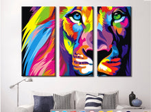 Load image into Gallery viewer, Abstract Colorful Lion Canvas Wall Art Set