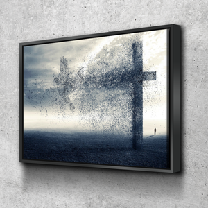 Christian Wall Art | Christian Art Gift | Cross with Dove | Canvas Wall Art