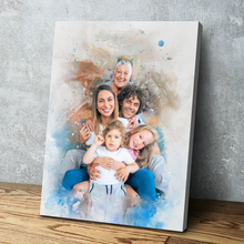 Load image into Gallery viewer, Custom Family Portrait | Portrait from Photo | Family Portrait Painting | Anniversary Gift | Family Illustration | Christmas Gift