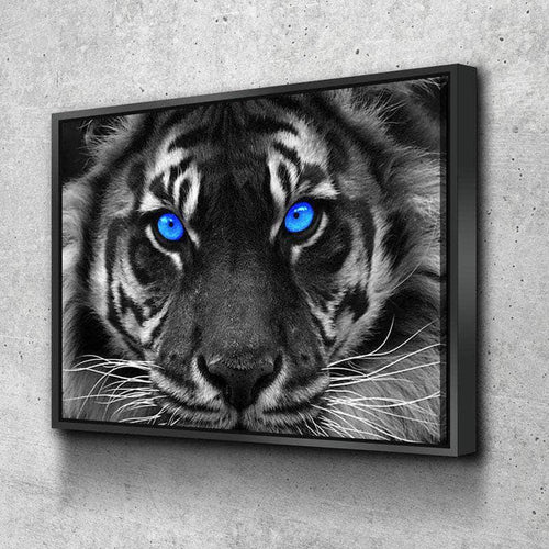 Tiger Wall Art | Tiger Canvas Art | Blue Eyed Tiger Canvas Wall Art Set