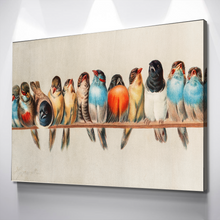 Load image into Gallery viewer, Perch of Birds Landscape Bathroom Wall Art | Living Room Wall Art | Bathroom Wall Decor | Bathroom Canvas Art Prints | Canvas Wall Art