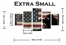 Load image into Gallery viewer, American Flag Wall Art Canvas- Army Rangers- Military Art- Rustic American Flag- Patriotic Wall Art- Navy Seals- Army Wall Decor- US Marines