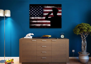 The Salute #1 - Army Rangers- Military Art- Rustic American Flag- Patriotic Wall Art- Navy Seals- Army Wall Decor- US Marines