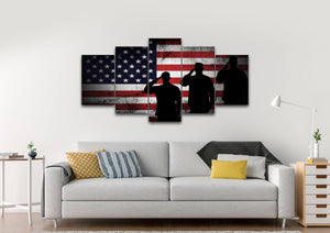 The Salute #4 - Army Rangers- Military Art- Rustic American Flag- Patriotic Wall Art- Navy Seals- Army Wall Decor- US Marines