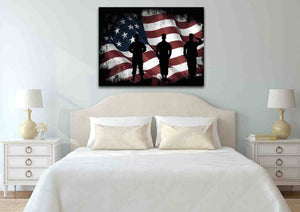 The Salute #6 - Army Rangers- Military Art- Rustic American Flag- Patriotic Wall Art- Navy Seals- Army Wall Decor- US Marines