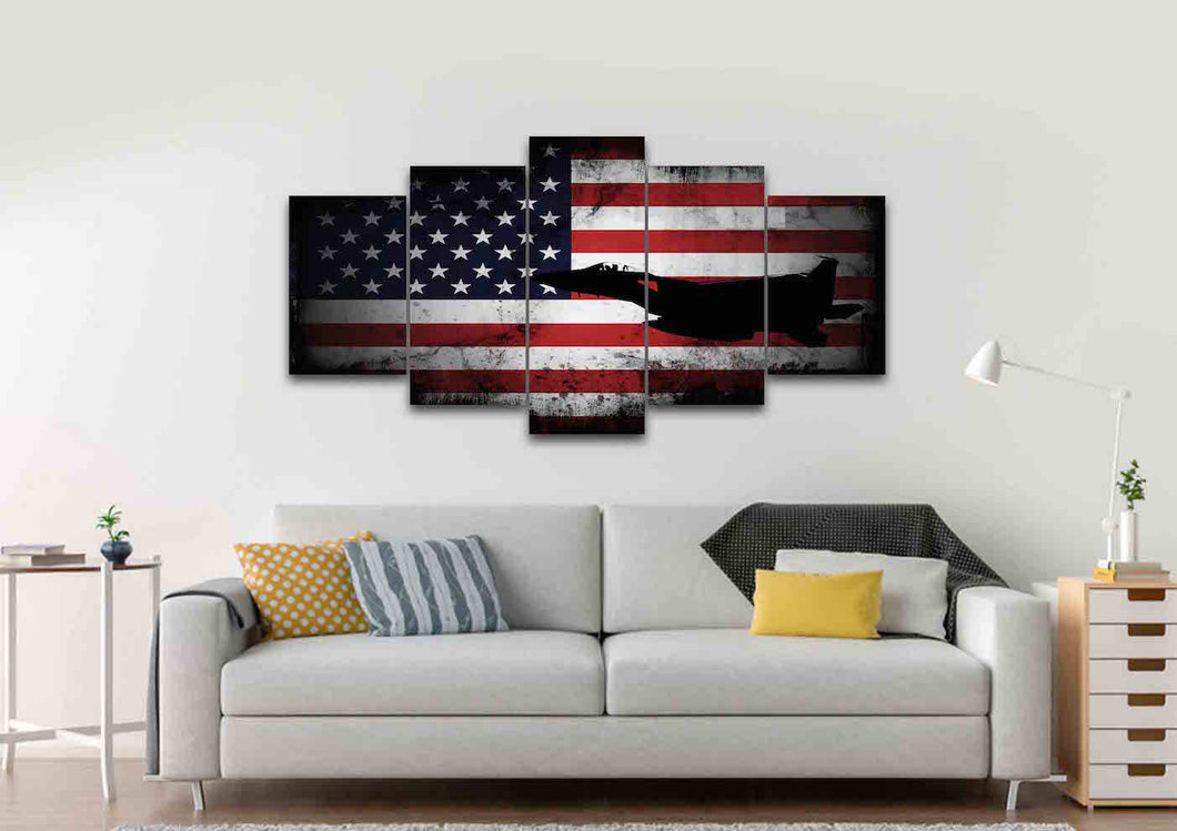 Navy Army Fighter Pilot #1 - Jet - Military Art- Rustic American Flag- Patriotic Wall Art- Airplane- Navy Pilot Wall Decor-