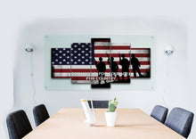 Load image into Gallery viewer, Honor Courage Country Quote on American Flag with Soldiers  - Army Rangers- Military Art- Navy Seals- Army Wall Decor- US Marines-