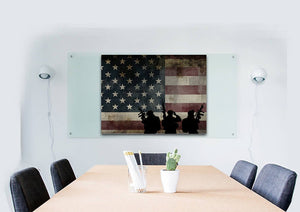 Rustic American Flag with Soldiers #2 - Army Rangers- Military Art- Patriotic Wall Art- Navy Seals- Army Wall Decor- US Marines