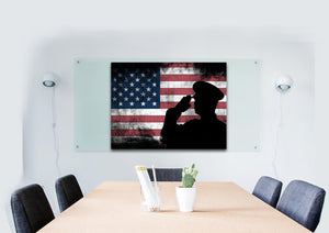 The Salute #8 - Army Rangers- Military Art- Rustic American Flag- Patriotic Wall Art- Navy Seals- Army Wall Decor- US Marines