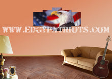 Load image into Gallery viewer, Bald Eagle with American Flag Wall Art Canvas - Army Rangers- Military Art- Patriotic Wall Art- Navy Seals- Army Wall Decor- US Marines
