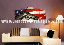 Load image into Gallery viewer, American Flag and 2nd Amendment #3 Wall Art Canvas - Army Rangers- Military Art- Patriotic Wall Art- Navy Seals- Army Wall Decor- US Marines