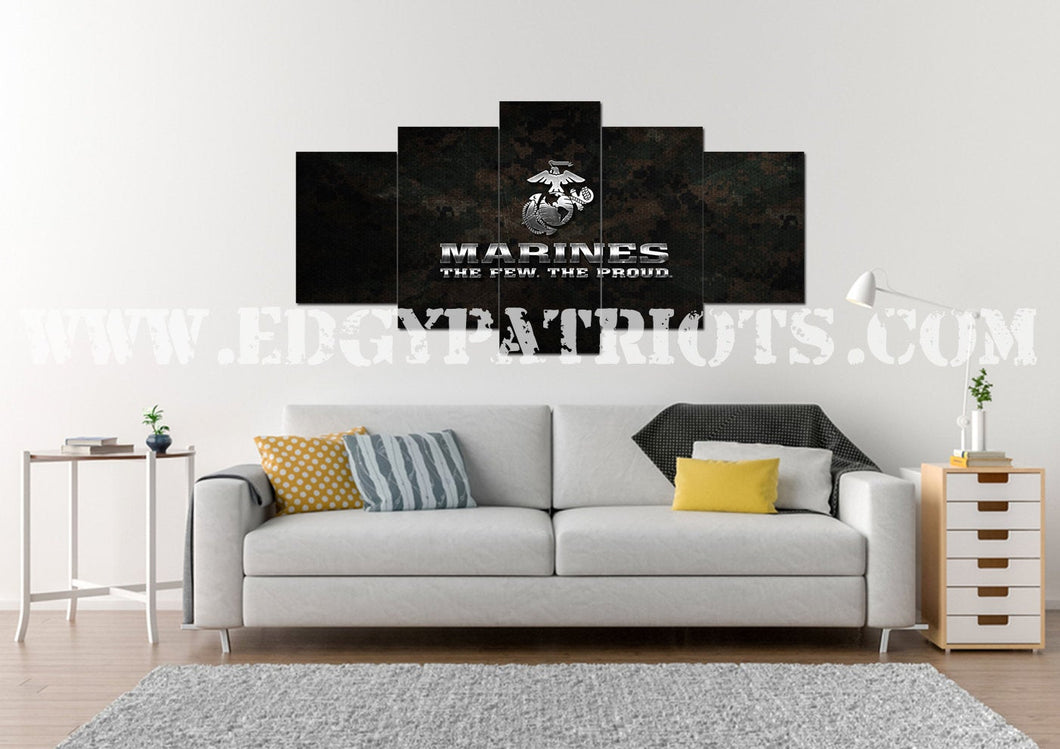 US Marines 'The Few, The Proud' Wall Art Canvas - Army Rangers- Military Art- Patriotic Wall Art- Navy Seals- Army Wall Decor- US Marines