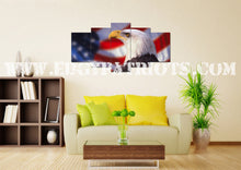 Load image into Gallery viewer, Bald Eagle with American Flag Wall Art Canvas - Army Rangers- Military Art- Patriotic Wall Art- Navy Seals- Army Wall Decor- US Marines
