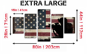 American Flag and 2nd Amendment #4 Wall Art Canvas - Army Rangers- Military Art- Patriotic Wall Art- Navy Seals- Army Wall Decor- US Marines