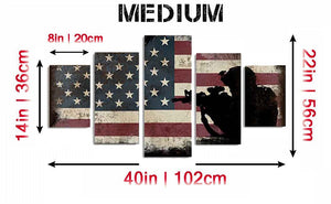 American Flag and 2nd Amendment #3 Wall Art Canvas - Army Rangers- Military Art- Patriotic Wall Art- Navy Seals- Army Wall Decor- US Marines