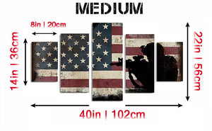 American Flag and 2nd Amendment #4 Wall Art Canvas - Army Rangers- Military Art- Patriotic Wall Art- Navy Seals- Army Wall Decor- US Marines