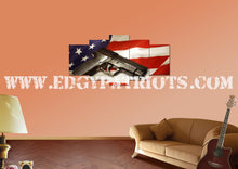 Load image into Gallery viewer, American Flag and 2nd Amendment #3 Wall Art Canvas - Army Rangers- Military Art- Patriotic Wall Art- Navy Seals- Army Wall Decor- US Marines