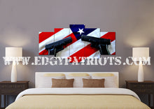 Load image into Gallery viewer, American Flag and 2nd Amendment #4 Wall Art Canvas - Army Rangers- Military Art- Patriotic Wall Art- Navy Seals- Army Wall Decor- US Marines