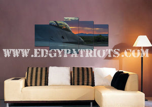 Fighter Jet at Sunset Military Wall Art - Army Rangers- Military Art- Patriotic Wall Art- Navy Seals- Army Wall Decor- US Marines