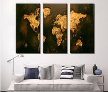 Load image into Gallery viewer, Rustic Push Pin World Map Canvas Wall Art