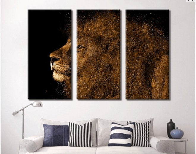 African Lion, Lion wall art, Wall art, Lion canvas print, Lion print, Lion art Room Decoration, Lion wall Decor, Lion Home Art, Gift for Her