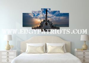 US Navy Destroyer - Army Rangers- Military Art- Patriotic Wall Art- Navy Seals- Army Wall Decor- US Marines- Home Canvas