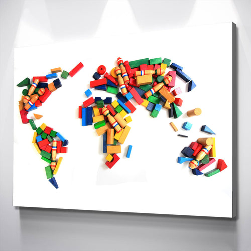 Kids Wall Decor | Kids Wall Art | Playroom Decor | Map of the World for Kids |  Nursery Wall Art  |  World Map Push Pin | Baby Wall Decor