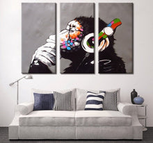 Load image into Gallery viewer, Banksy Prints | Banksy Canvas Art | Banksy Prints for Sale | Graffiti Canvas Art | DJ Monkey Reproduction