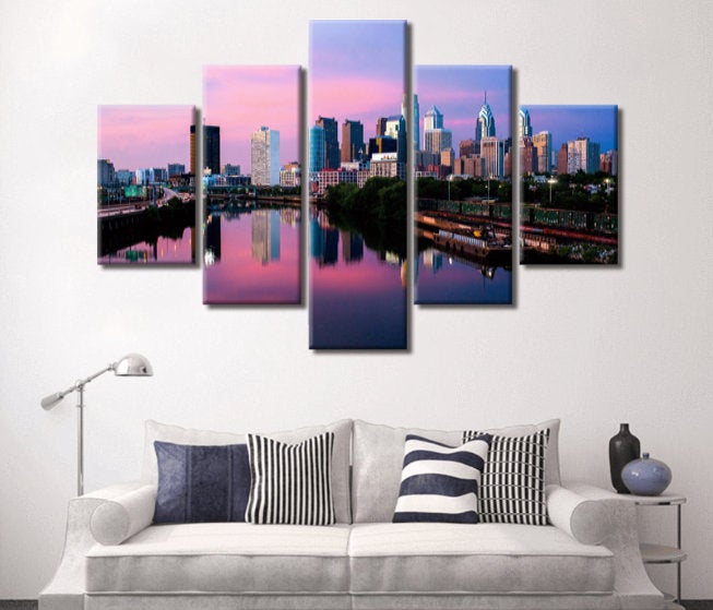 Philadelphia Skyline on Canvas, Large Wall Art, Philadelphia Print, Philadelphia art, Philadelphia Photo, Philadelphia Canvas
