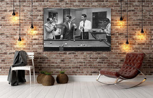 Sinatra Poster | Rat Pack Poster |  Rat Pack Playing Pool Canvas Wall Art