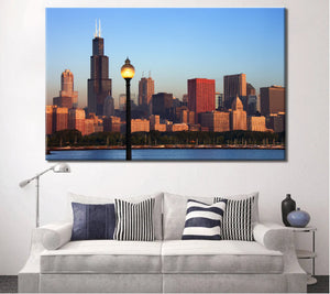 Chicago Skyline Chicago Wall Art Canvas Chicago Print Art Chicago Poster