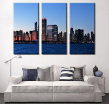 Load image into Gallery viewer, Chicago Skyline Night Chicago Wall Art Canvas Chicago Print Art Chicago Poster