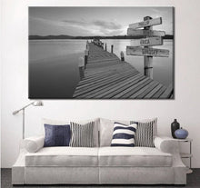 Load image into Gallery viewer, Valentines Day Gift for Him and Her | Personalized Lake Dock Canvas Wall Art
