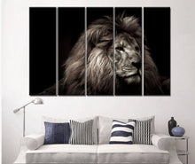 Load image into Gallery viewer, Black and White Lion Canvas Wall Art Set